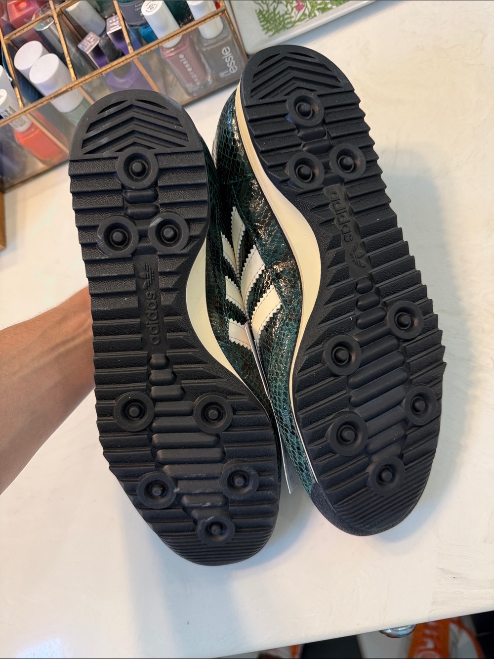 NWT adidas Women’s SL 72 OG Dark Green Snake-Print Sneakers - Picture 5 of 8